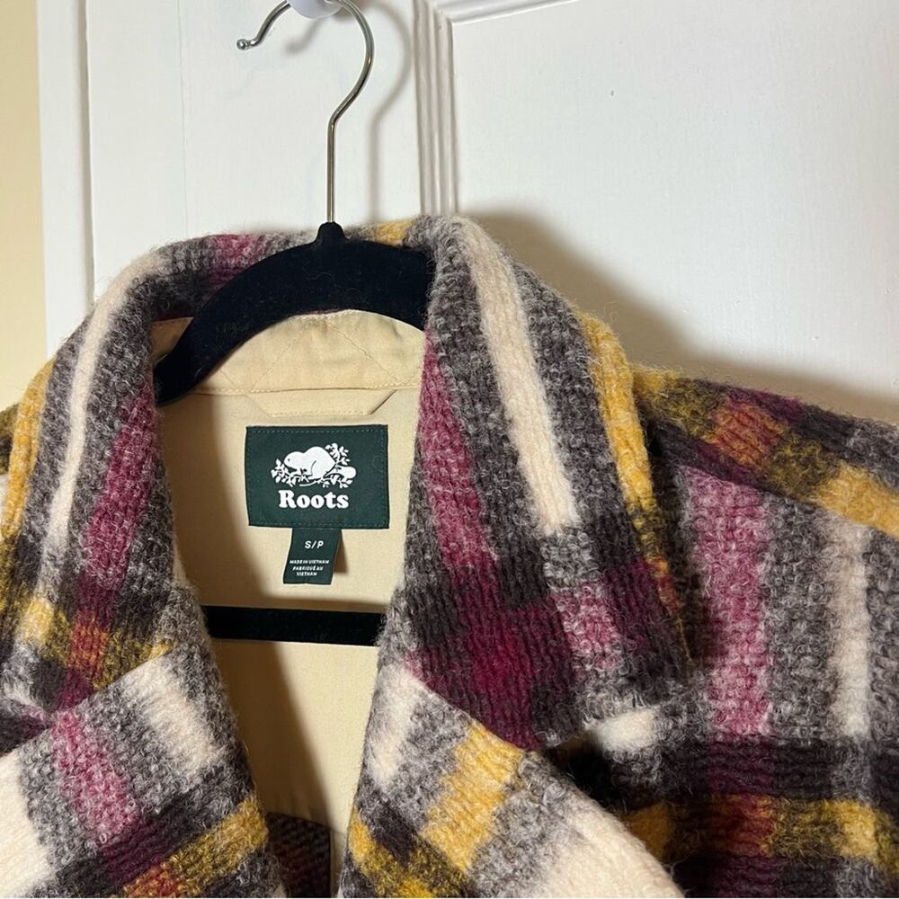 Roots Seymour Plaid Boxy Wool Blend Peacoat - Picture 6 of 12